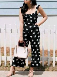 Chic Black & White Polka Dot Jumpsuit