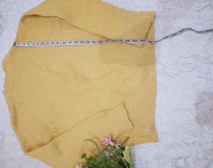 Cute Yellow Knit Cardigan