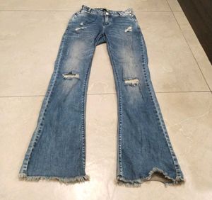 Vintage Distressed Flare Jeans