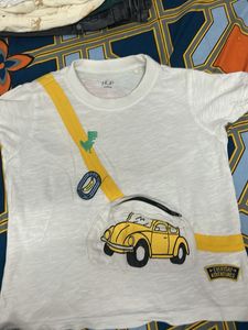 Cute White T-Shirt with Car