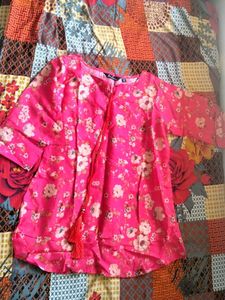 Vibrant Pink Floral Kurta