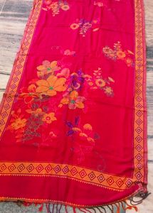 Printed. Woolen Stole For Girls  &amp; Women  1 -2 Time Use   Colour Pink