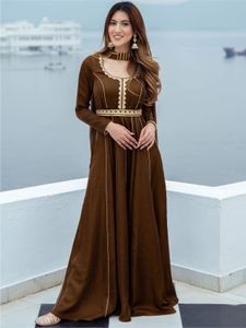 Lavanya Chocolate Brown Silk Long Dress & Dupata