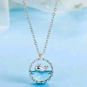 Cute Whale Pendant Necklace *silver*