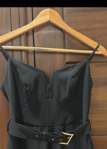 Elegant Black Belted Jumpsuit