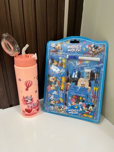 Mickey Stationery set &amp; Unicorn Bottle Combo