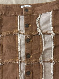 Patchwork Denim Mini Skirt