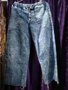Unique Acid Wash Wide Leg Jeans
