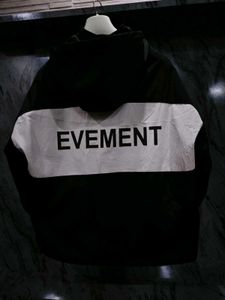Black &amp; White Striped Hooded Jacket