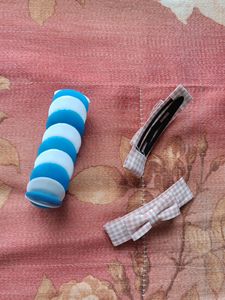 Combo( Bracelet And Pink Hair Clips)