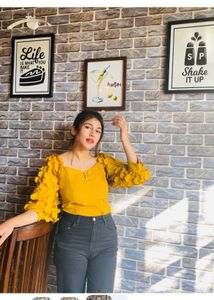 Stylish Yellow Puff Sleeve Top