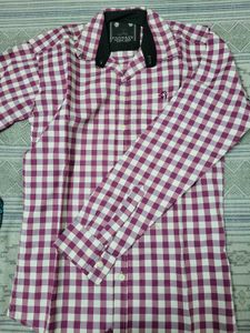 Men's Pink &amp; White Checkered Casual Shirt