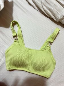 VS Lime Green Textured Bikini Top