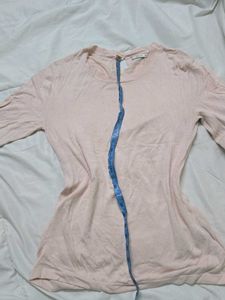 Light Pink Crew Neck Long Sleeve Top