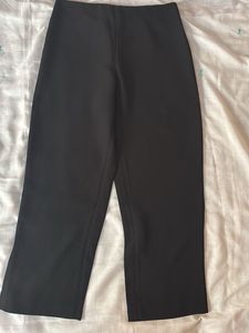 Black High-Waisted Straight-Leg Trouse