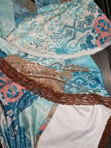 Lace-trimmed Mesh Top