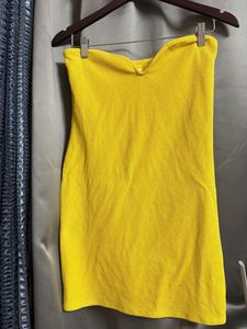Bright Yellow Strapless Mini Dress