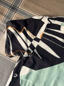 Unique Patterned Short Sleeve Button-Up