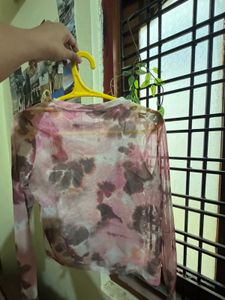 Sheer Tie-Dye Long Sleeve Top