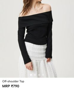 Chic Black Off-Shoulder Long Sleeve Top