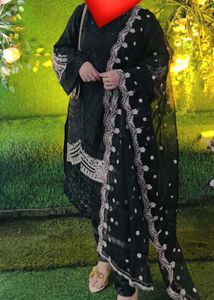 Elegant Black Kurta Set with Dupatta🖤
