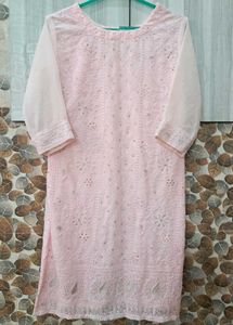 Pink Embroidered Kurta Set