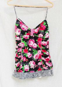 Floral Print Ruched Camisole Top