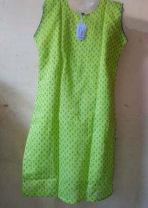 Lime Green Printed Kurti