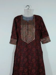Maroon Printed Kurta Set (Women's)