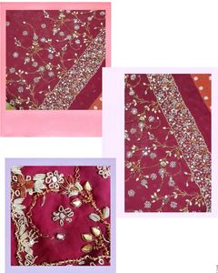 heavy fancy Maroon Ready to wear Saree blouse set