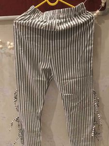 Striped Palazzo Pants with Tassel Detail