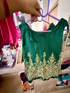 Emerald Green Embroidered Blouse