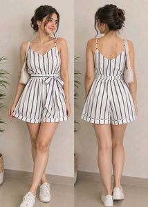 Striped Romper Jumpsuit