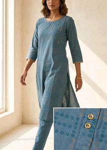 Blue grey Printed Kurta