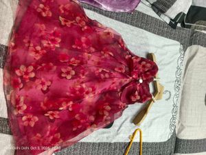 Beautiful Pink Floral Dress Material