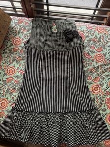 Stylish Black &amp; White Patterned Dress