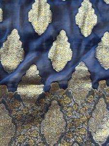 Elegant Blue &amp; Gold Saree