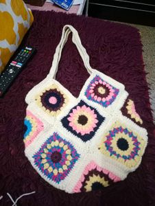 Crochet Granny Square Tote Bag