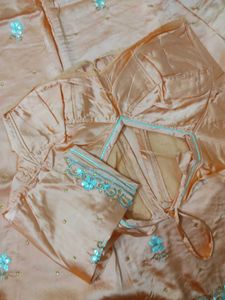 Elegant Peach rajputi poshak
