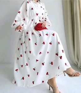 Cute Cherry Print Maxi Dress