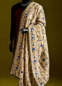 NEW! PURE Chapa Work Silk Hand Embroidery Duppata