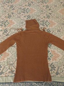 Turtleneck Sweater with Lace-Up Detail