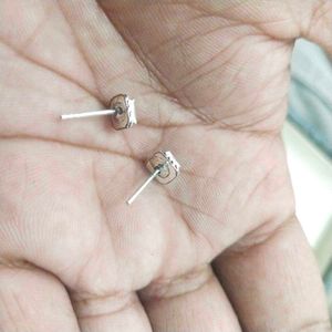 92.5 Square Blue cut stone Stud Earrings