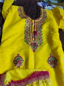Vibrant Yellow Embroidered Kurta Set