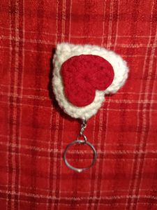 Crochet Heart Keychain