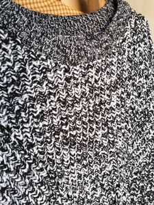 Imported Black &amp; White Knit Sweater