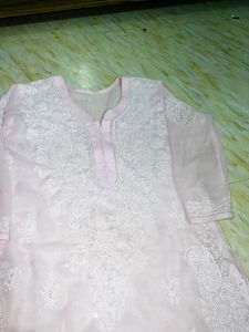 Elegant Pink Chikankari Kurta