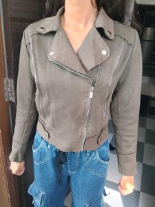 Women's Brown Faux Leather Moto Jacket
