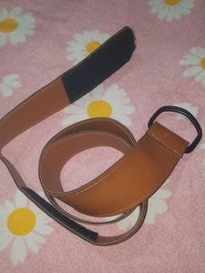Tan Leather Belt with Double Ring