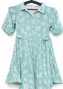 Charming Floral Print Dress for Girls